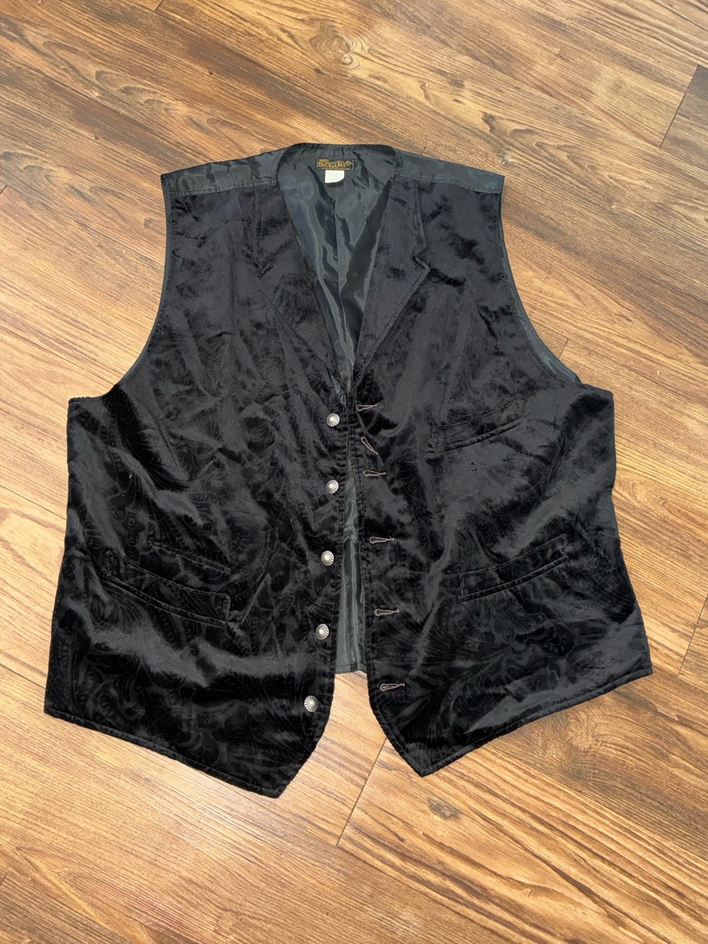 RRL Floral Flocked Velvet Notch-Lapel Vest - Picture 1 of 15